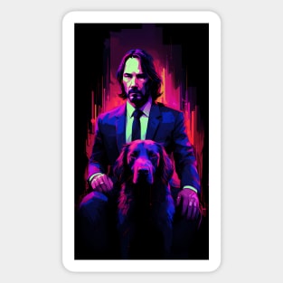 john wick neon poster Sticker